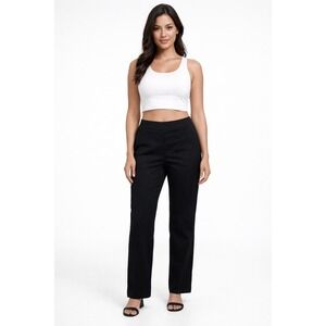 Counterparts Womens Black Super Stretch Straight Leg Pull On Dress Pants Size L